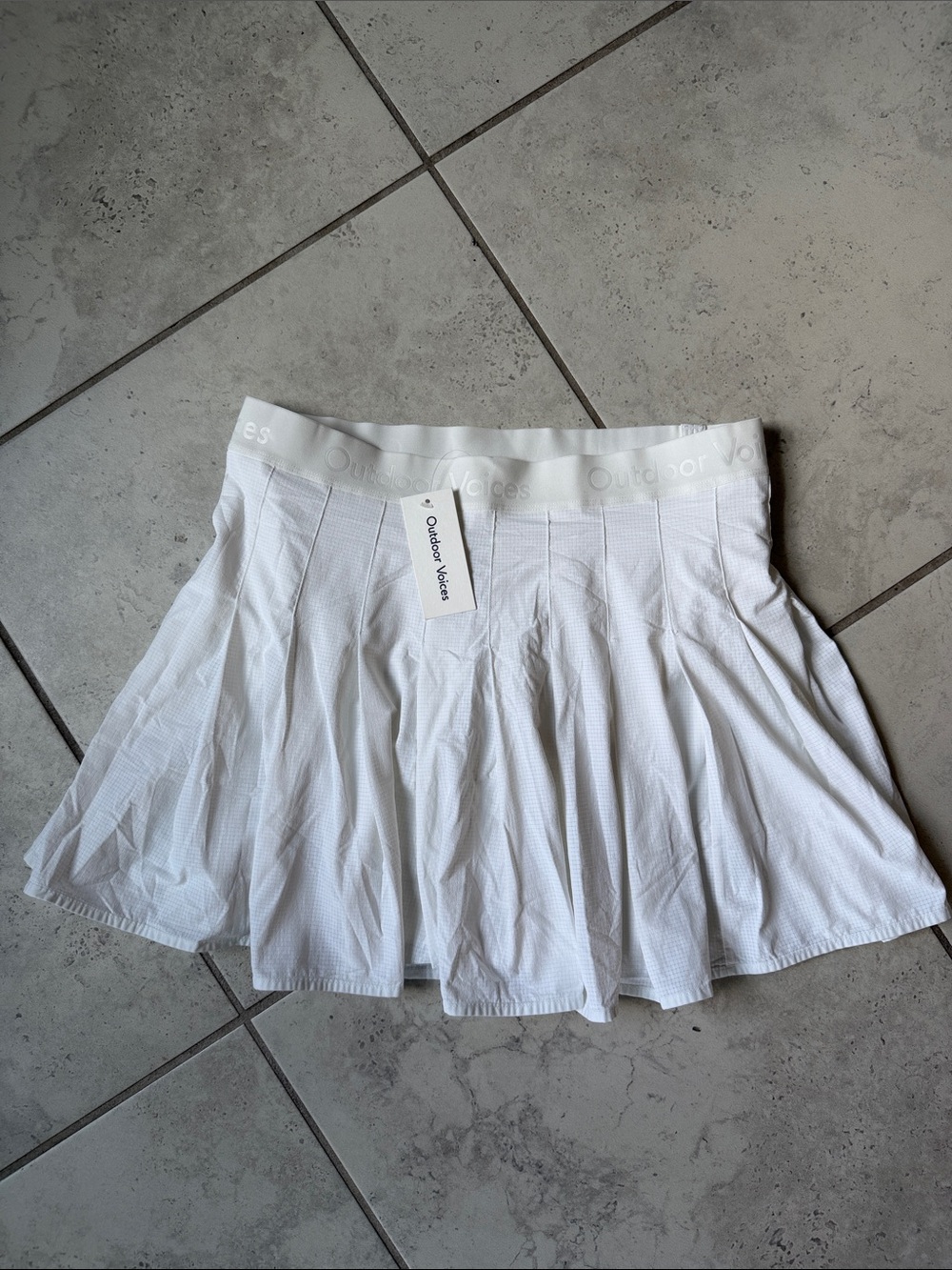 Outdoor Voices White Pleated Athletic Skort